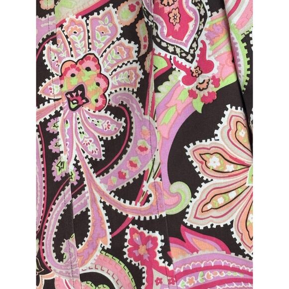Pinky & Dianne Pink, Green , Brown Paisley Floral Print Jacket Size Small - Picture 6 of 7